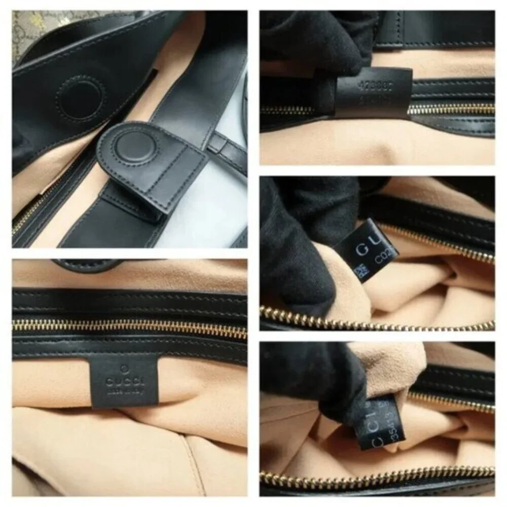 Authentic Gucci GG Supreme Bees Tote Bag Canvas Leather Crossbody Luxury